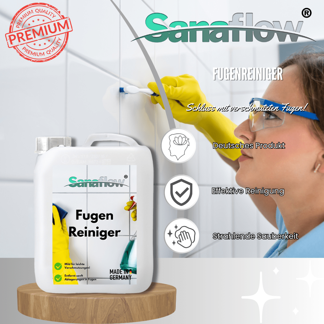 Spezial Fugenreiniger Konzentrat – Ergiebig & effektiv gegen hartnäckige Fugenverschmutzungen - Sanaflow - Fugenreiniger