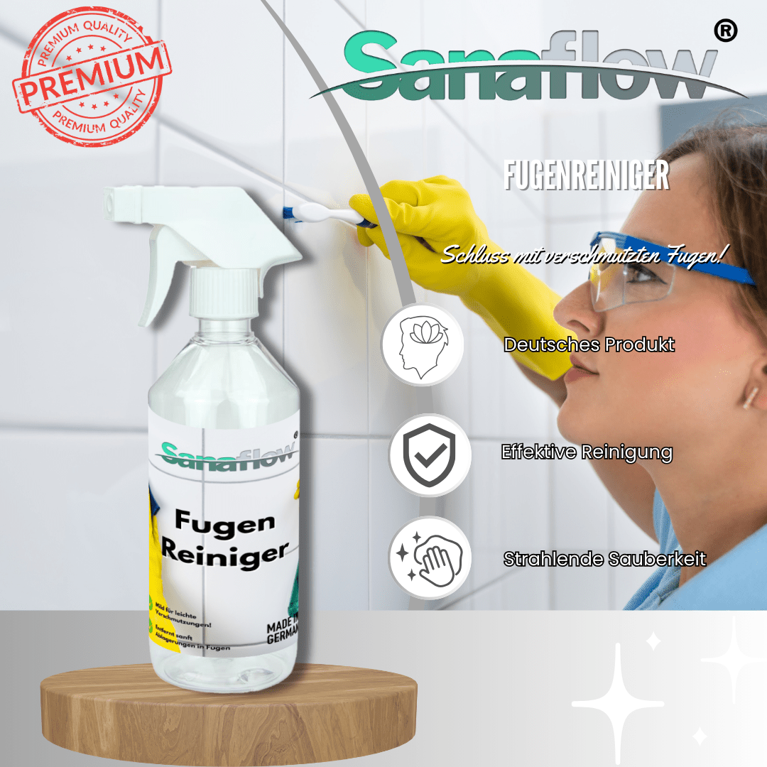 Spezial Fugenreiniger Konzentrat – Ergiebig & effektiv gegen hartnäckige Fugenverschmutzungen - Sanaflow - Fugenreiniger