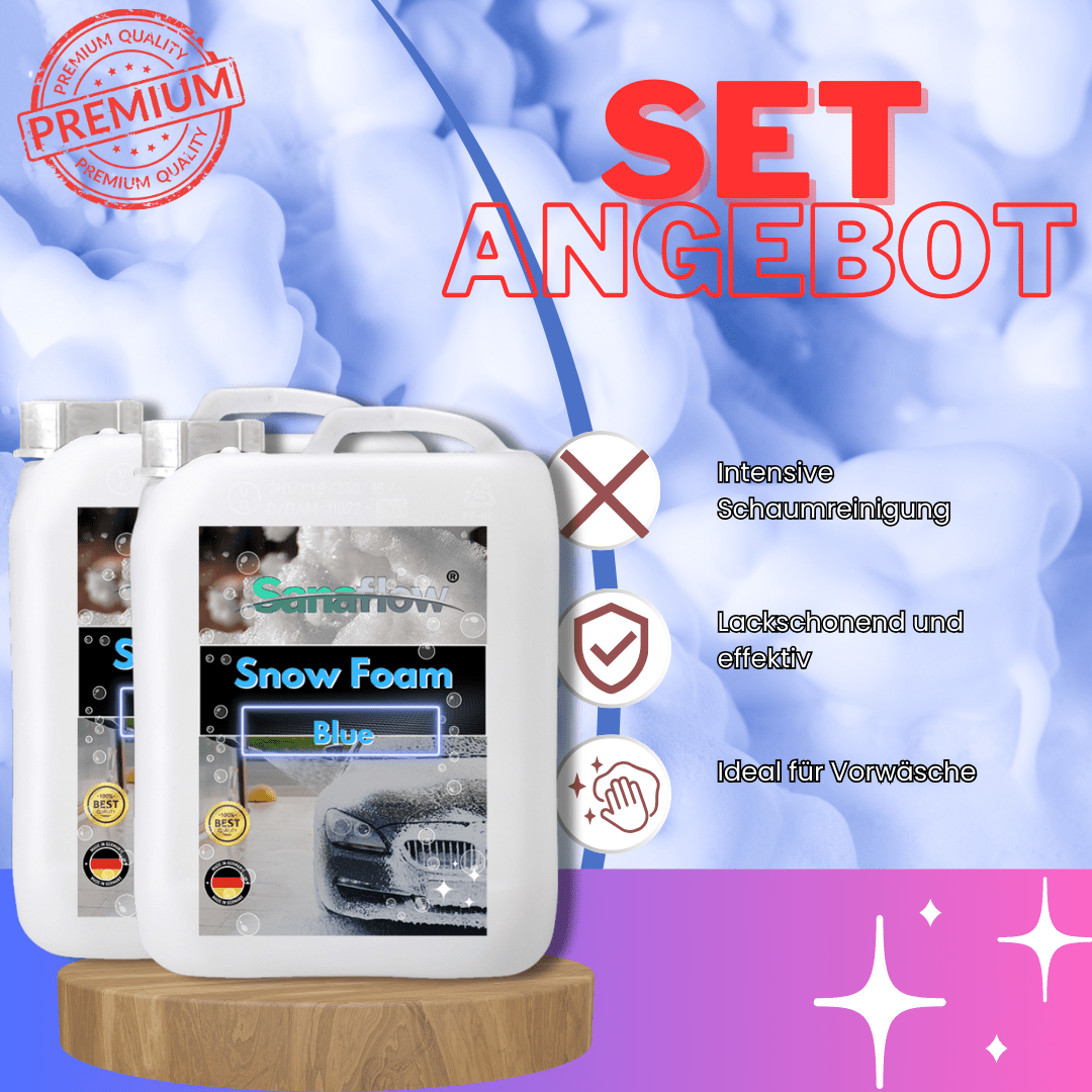 Spezial Snow Foam Blue für alle Lackfarben – Lackschonende Vorreinigung mit intensiver Schaumbildung - Sanaflow - Snow Foam Blue