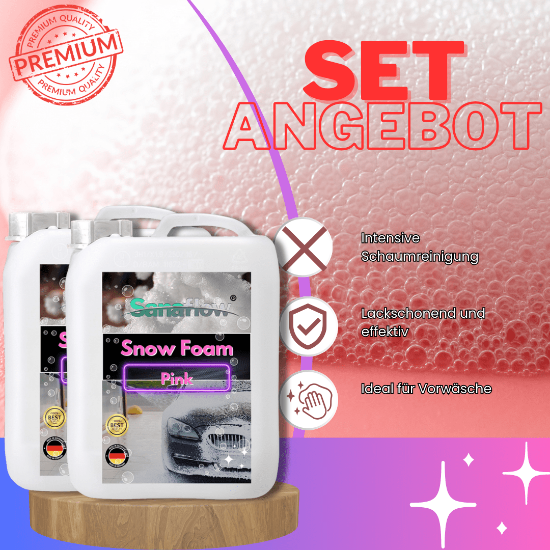 Spezial Snow Foam Pink für alle Lackfarben – Lackschonende Vorreinigung mit intensiver Schaumbildung - Sanaflow - Snow Foam Pink