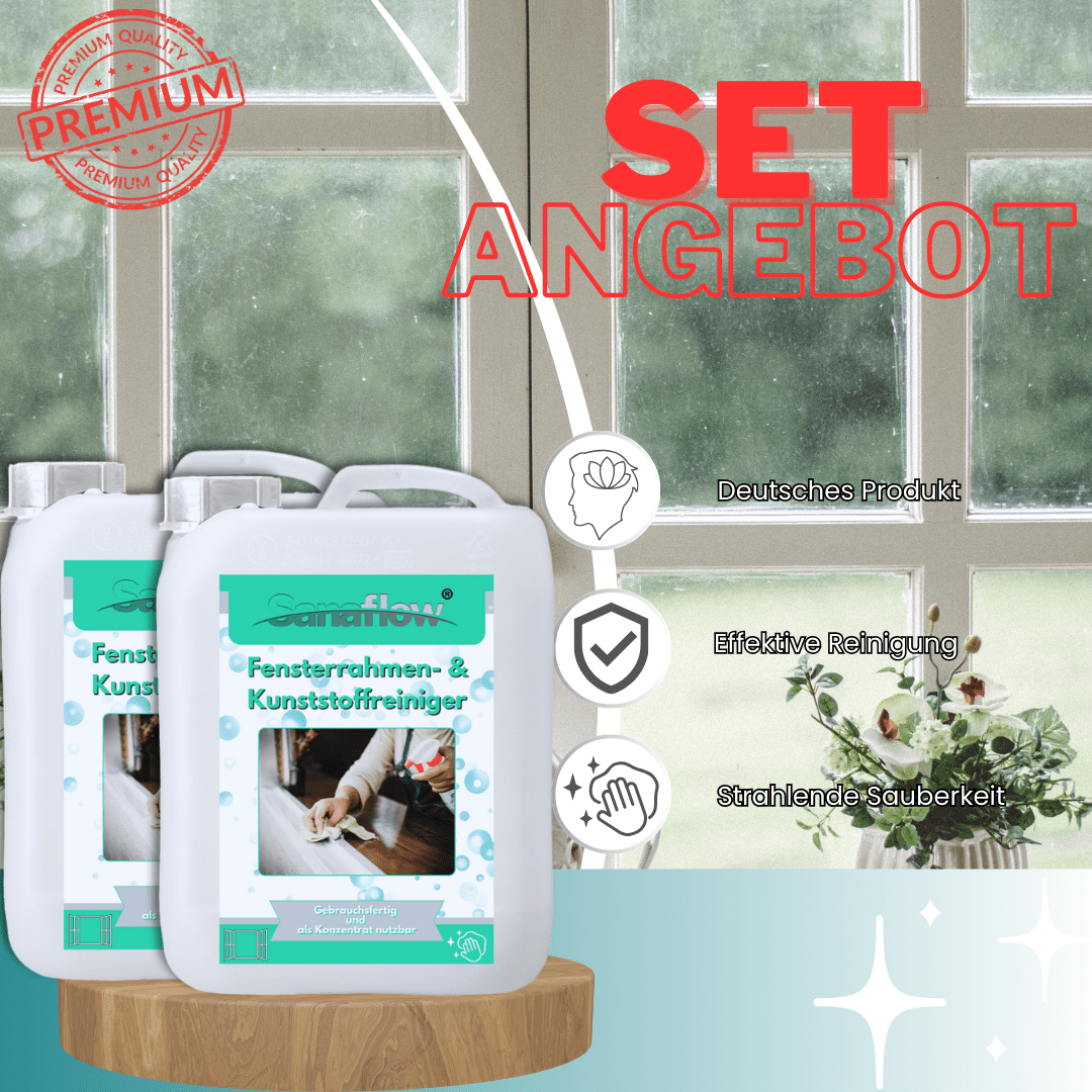 Spezialreiniger für Fensterrahmen aus Kunststoff und Aluminium – Langanhaltender Schutz & einfache Anwendung - Sanaflow - Fensterrahmen Reiniger