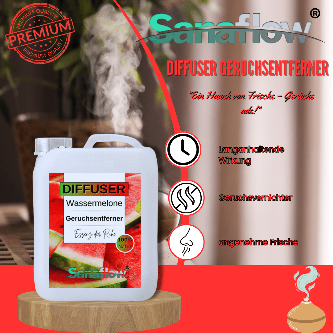 Wassermelone Sanaflow Raumduft Diffuser – Langanhaltender, natürlicher Duft - Sanaflow - Geruchsentferner