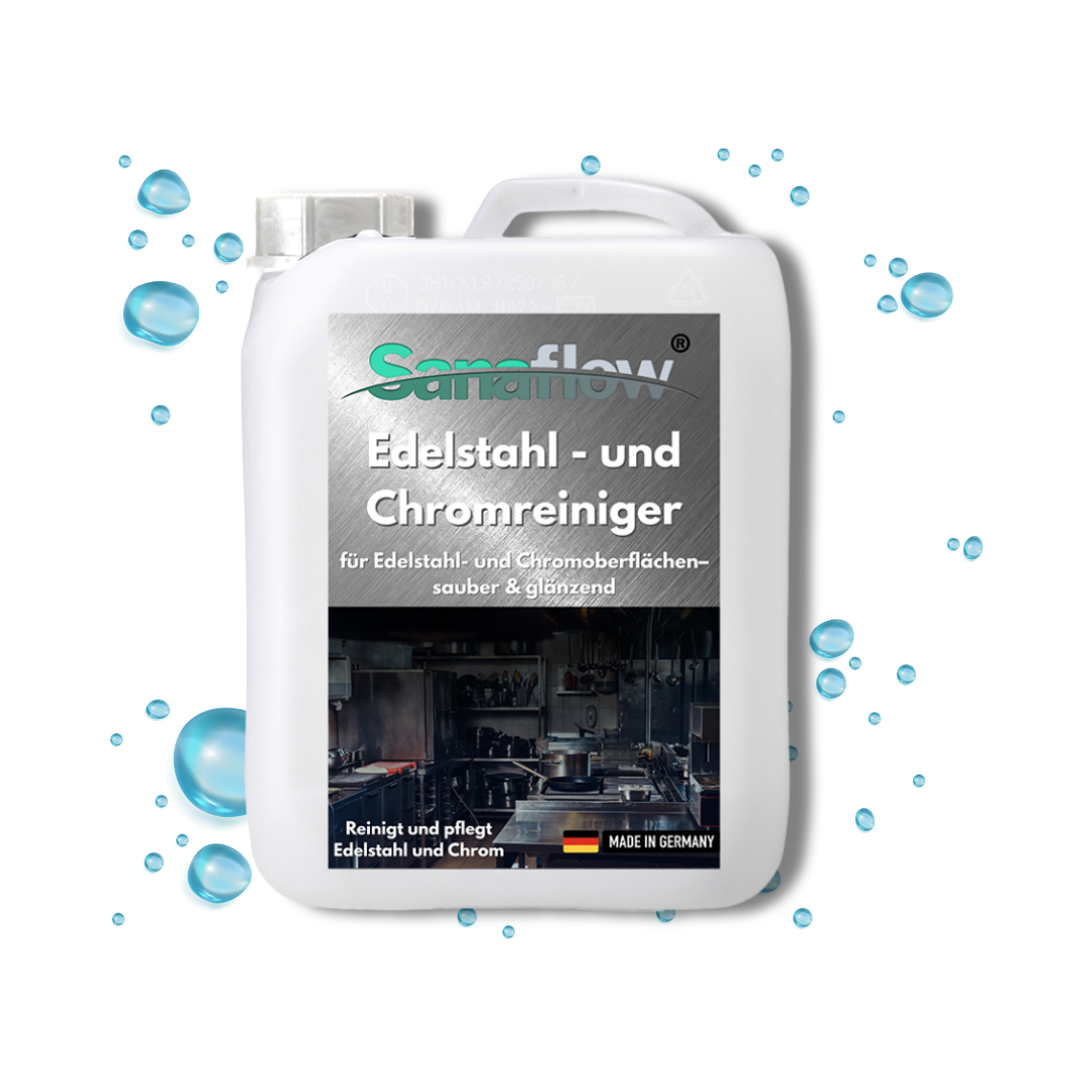 Chrom Reiniger für Bad & Küche – Sanaflow für streifenfreien Glanz auf Armaturen, Duschen & mehr