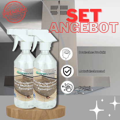 Abzugshauben, Muldenlüfter & Kochfeldlüfter Entfetter für alle Typen und Filter – für hygienische Sauberkeit und frische Luft - Sanaflow - Muldenlüfter Reiniger
