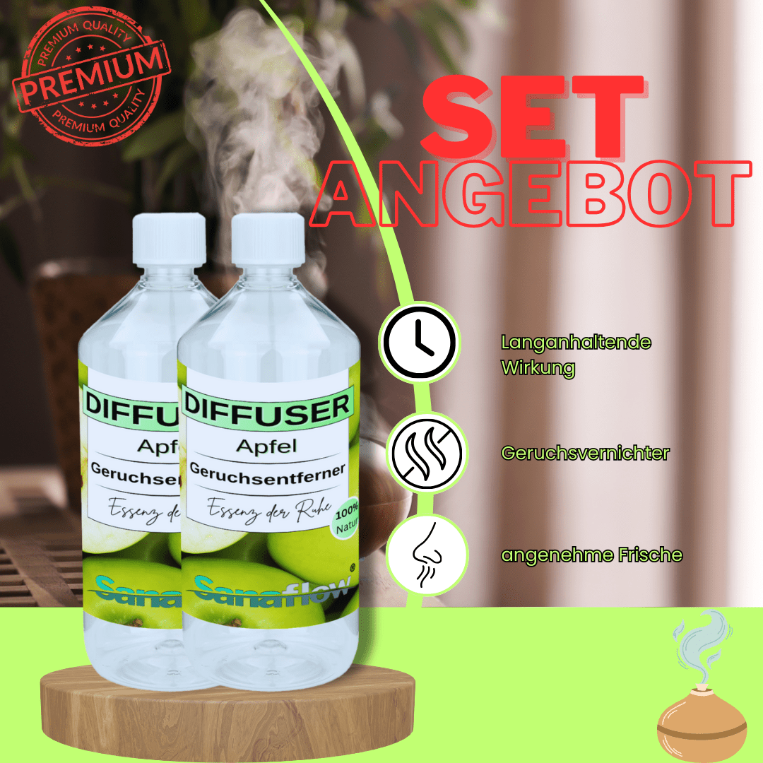 Apfel Sanaflow Raumduft Diffuser – Langanhaltender, natürlicher Duft - Sanaflow - Geruchsentferner
