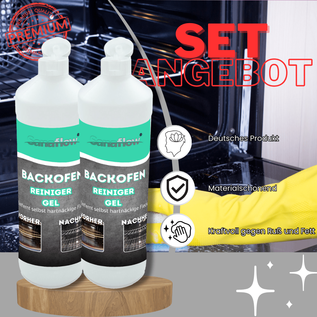 Backofen Reiniger Gel – für gezielte Anwendung und intensive Reinigung von Backofen & Grill - Sanaflow - Backofenreiniger Gel