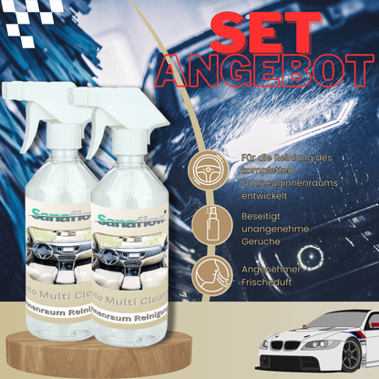 Car Interior & Exterior Cleaner Konzentrat – Ergiebig & effektiv gegen Schmutz, Staub und Flecken - Sanaflow - Car - Multi - Cleaner