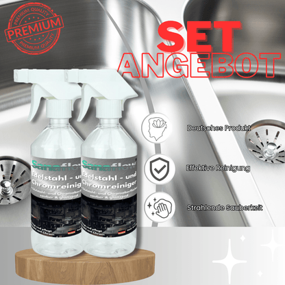 Chrom Reiniger für Bad & Küche – Sanaflow für streifenfreien Glanz auf Armaturen, Duschen & mehr - Sanaflow - Chrom und Edelstahlreiniger
