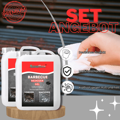 Grillreiniger Gel für Edelstahl & Gusseisen – Entfernt Fett, Eingebranntes, Ruß – Für saubere Grillroste - Sanaflow - Grillreiniger Gel