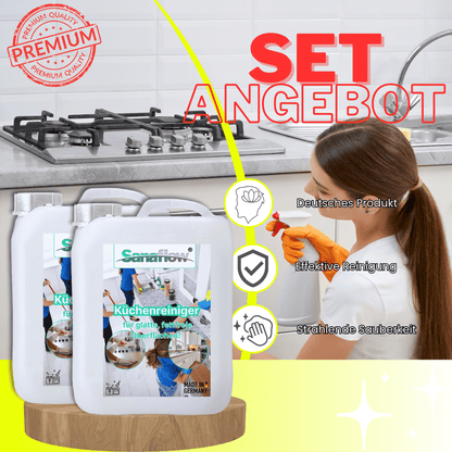 Küchen Allzweckreiniger Konzentrat – Ergiebig & effektiv gegen Fett, Schmutz & Essensreste - Sanaflow - Küchenreiniger