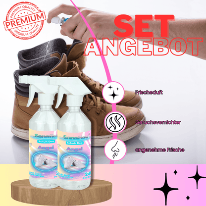 Schuh Deo Angel – Geruchsstopp, Geruchsentferner & Schuhspray gegen Schweißgeruch, langanhaltende Frische - Sanaflow - Geruchsentferner