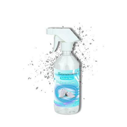 Schuh Deo Babypuder – Geruchsstopp, Geruchsentferner & Schuhspray gegen Schweißgeruch, langanhaltende Frische - Sanaflow - Geruchsentferner
