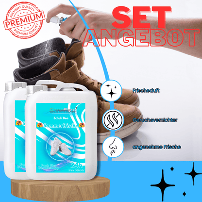 Schuh Deo Sommerfrische – Geruchsstopp, Geruchsentferner & Schuhspray gegen Schweißgeruch, langanhaltende Frische - Sanaflow - Geruchsentferner