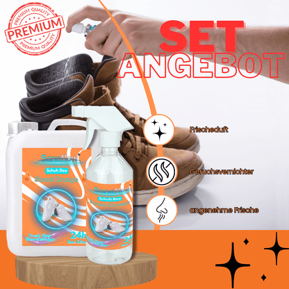 Schuh Deo Sweet Orange – Geruchsstopp, Geruchsentferner & Schuhspray gegen Schweißgeruch, langanhaltende Frische - Sanaflow - Geruchsentferner