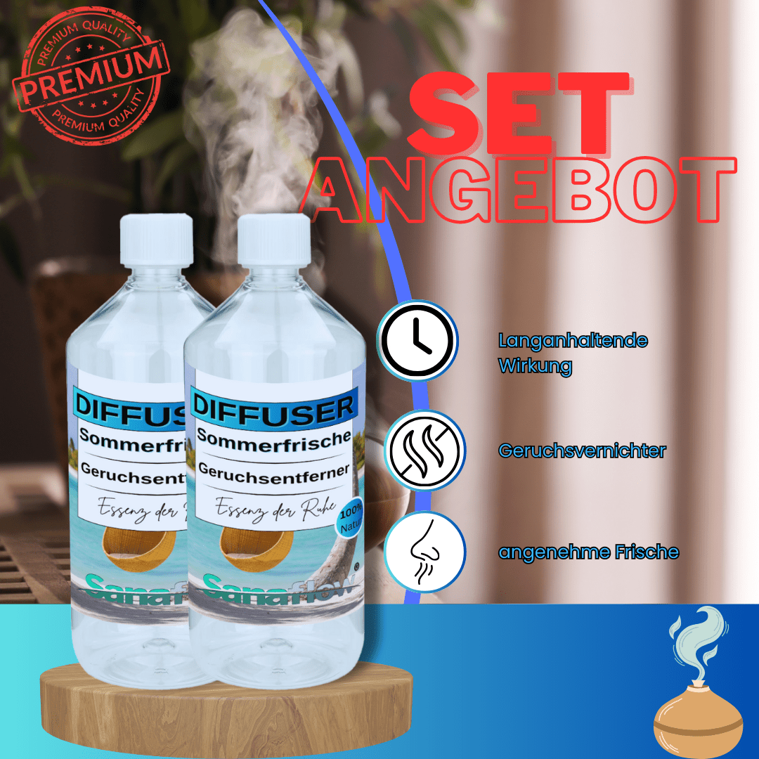 Sommerfrische Sanaflow Raumduft Diffuser – Langanhaltender, natürlicher Duft - Sanaflow - Geruchsentferner