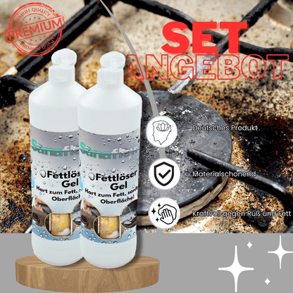 Spezial Fettlöser Gel für Edelstahl, Fliesen, Kunststoff – Löst hartnäckigste Fettverschmutzungen gezielt - Sanaflow - Backofenreiniger Gel