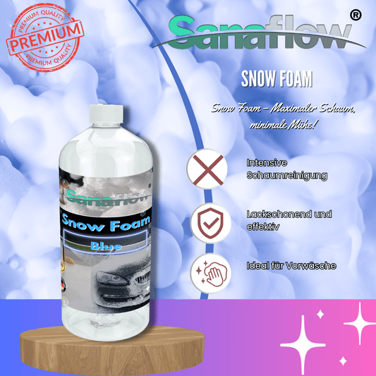 Spezial Snow Foam Blue für alle Lackfarben – Lackschonende Vorreinigung mit intensiver Schaumbildung - Sanaflow - Snow Foam Blue