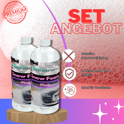 Spezial Snow Foam Pink für alle Lackfarben – Lackschonende Vorreinigung mit intensiver Schaumbildung - Sanaflow - Snow Foam Pink